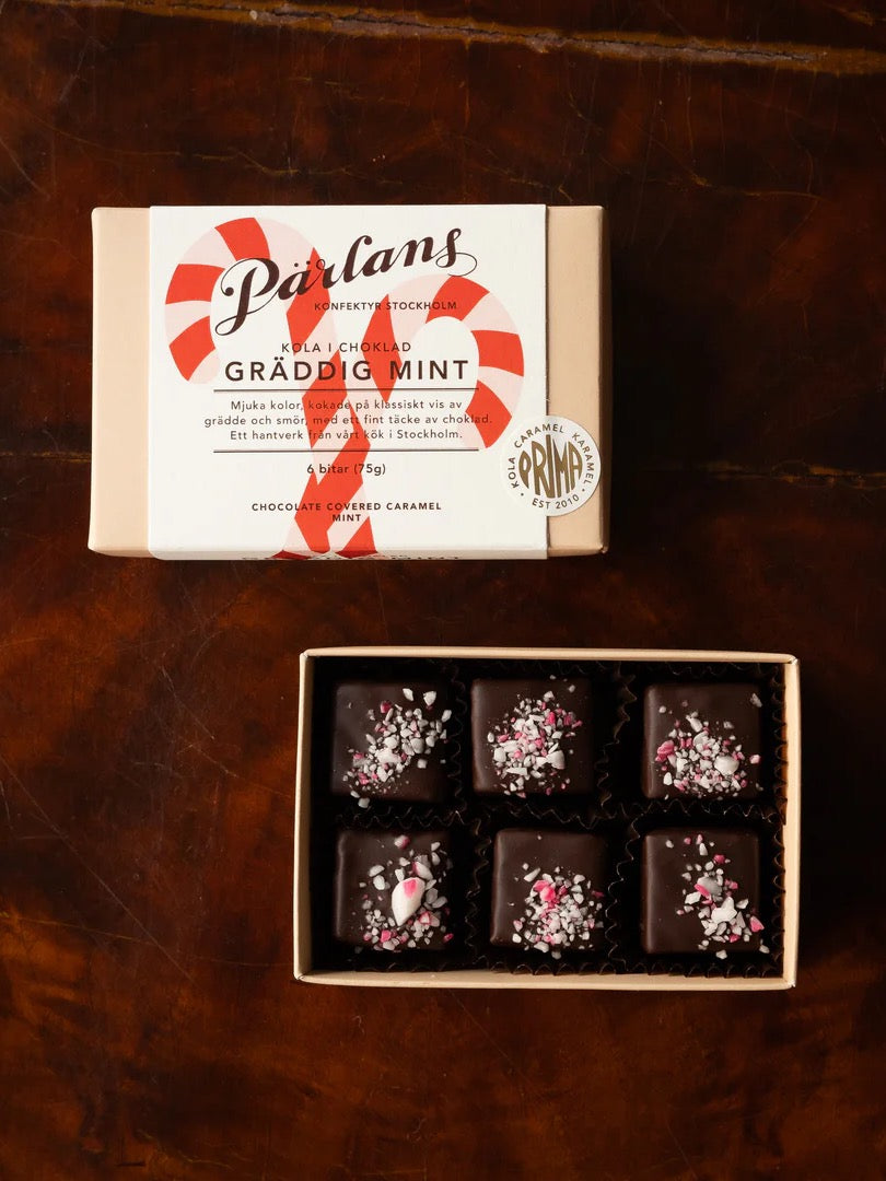 Pärlans Konfektyr Kola i choklad GRÄDDIG MINT 6 bitar