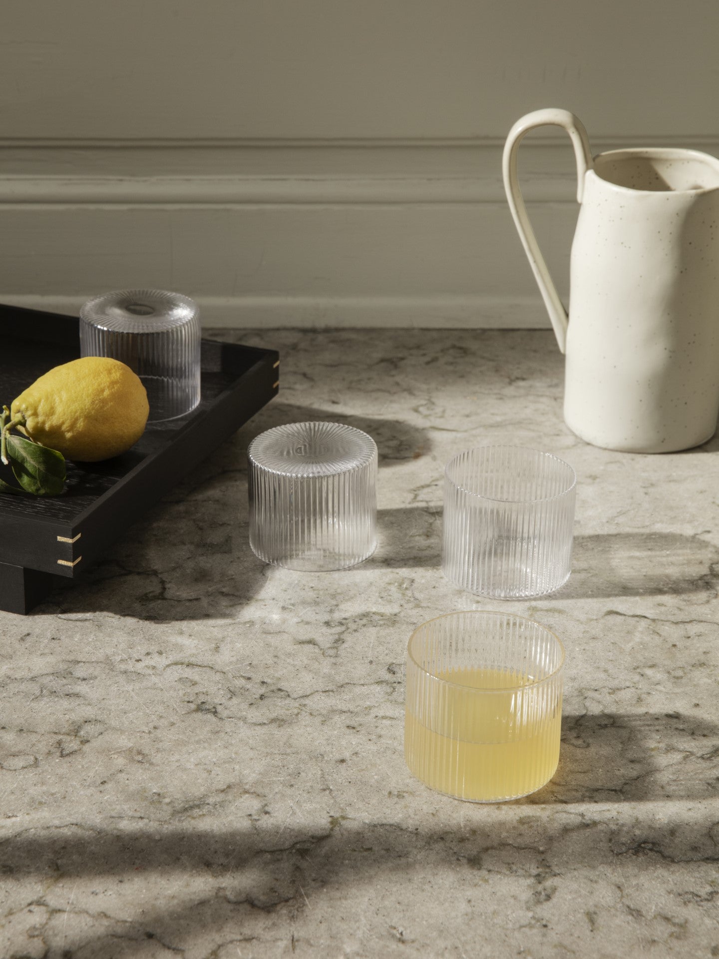 Ferm Living Ripple Low Glasses - Set of 4