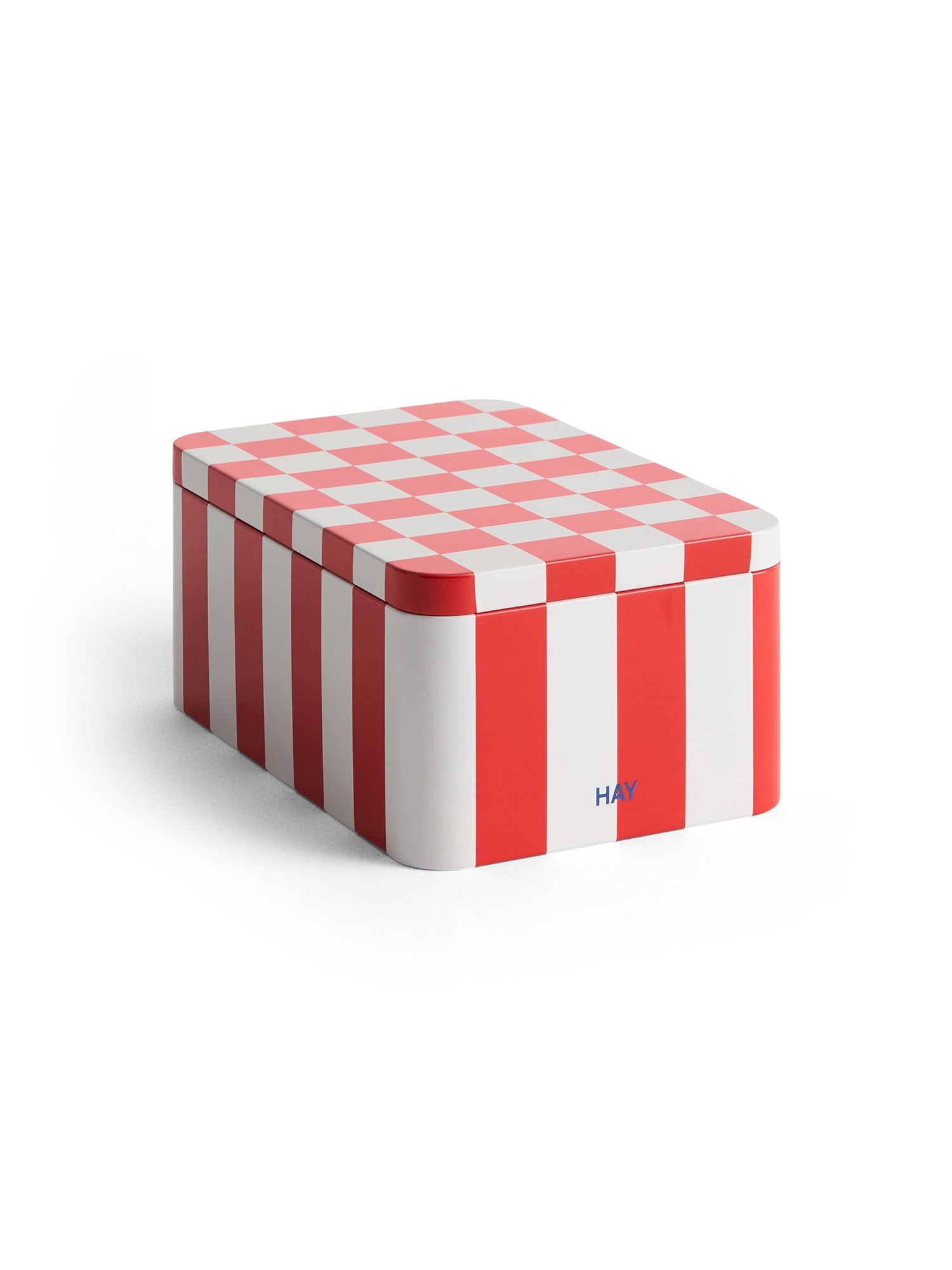 Hay Tin Container - Plåtbox röd och vit
