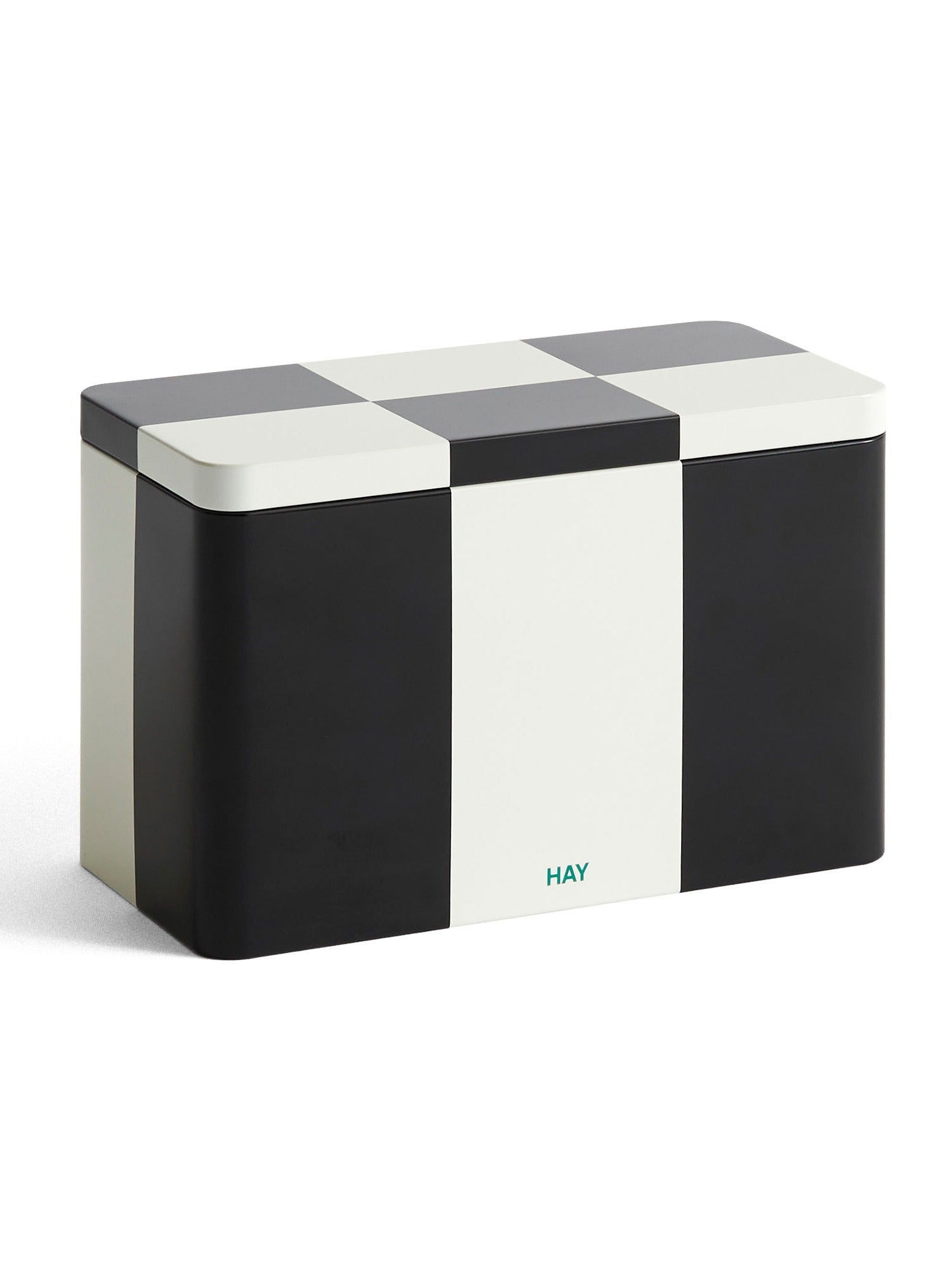 Hay Tin Container - Plåtbox svart och vit