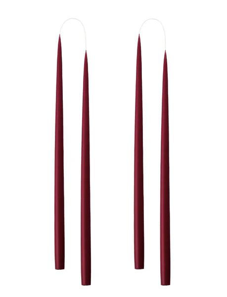Kunstindustrien Avsmalnade Ljus - Light Burgundy Set om 2