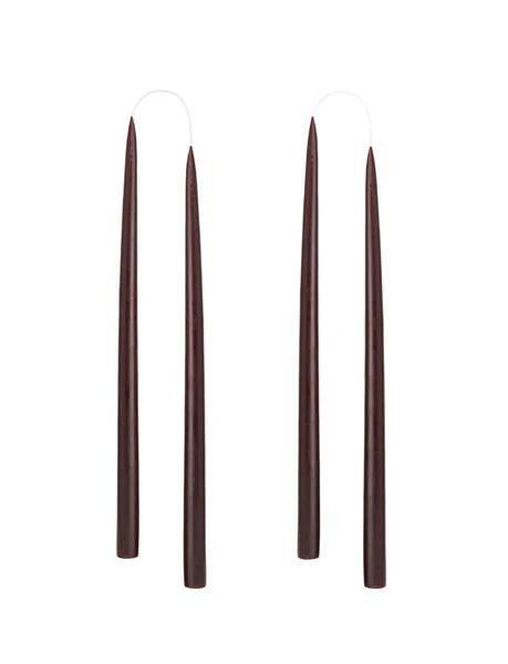 Kunstindustrien Avsmalnade Ljus - Chocolate Brown Set om 2