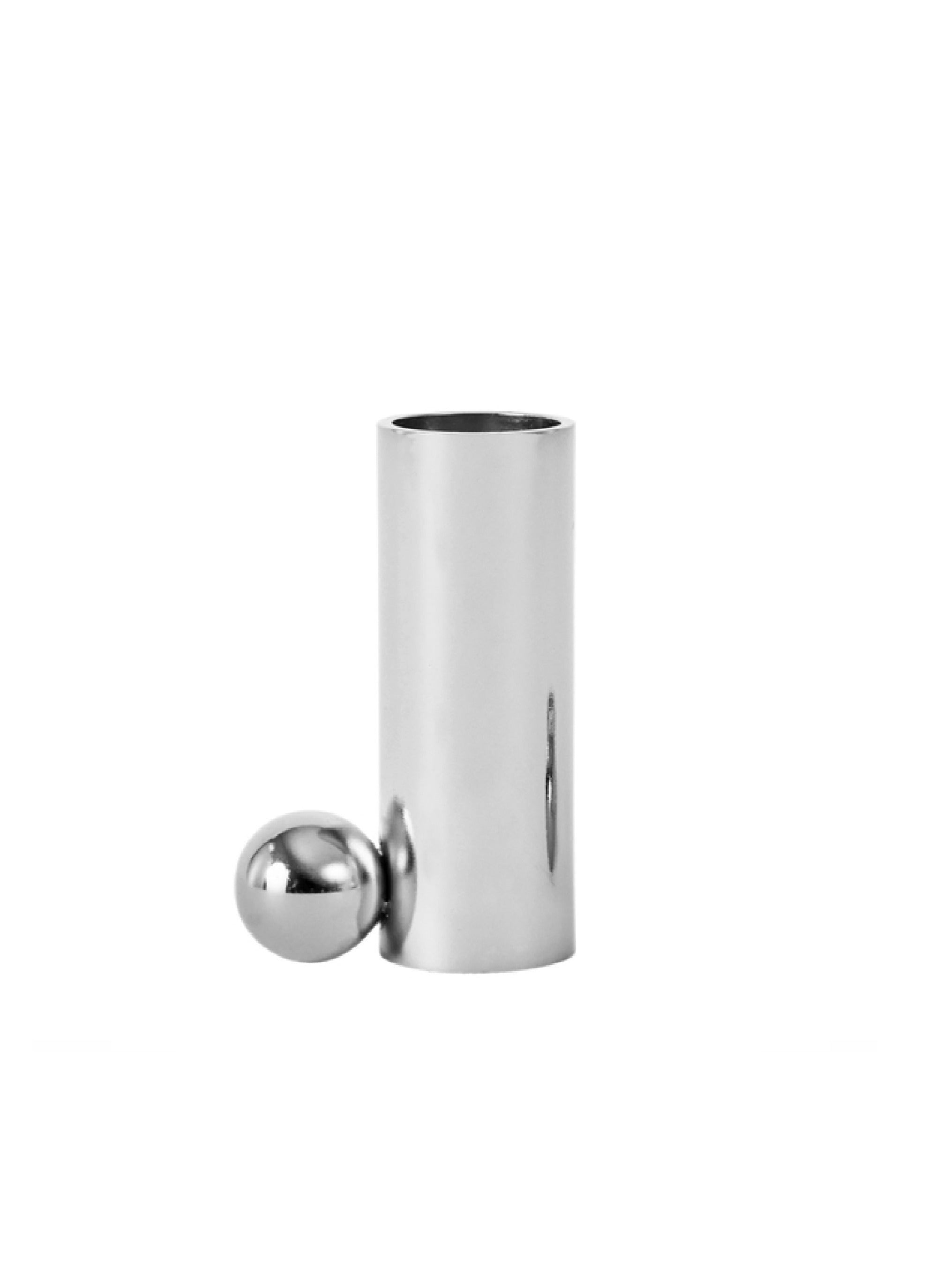 OYOY Palloa Ljusstake Silver Hög