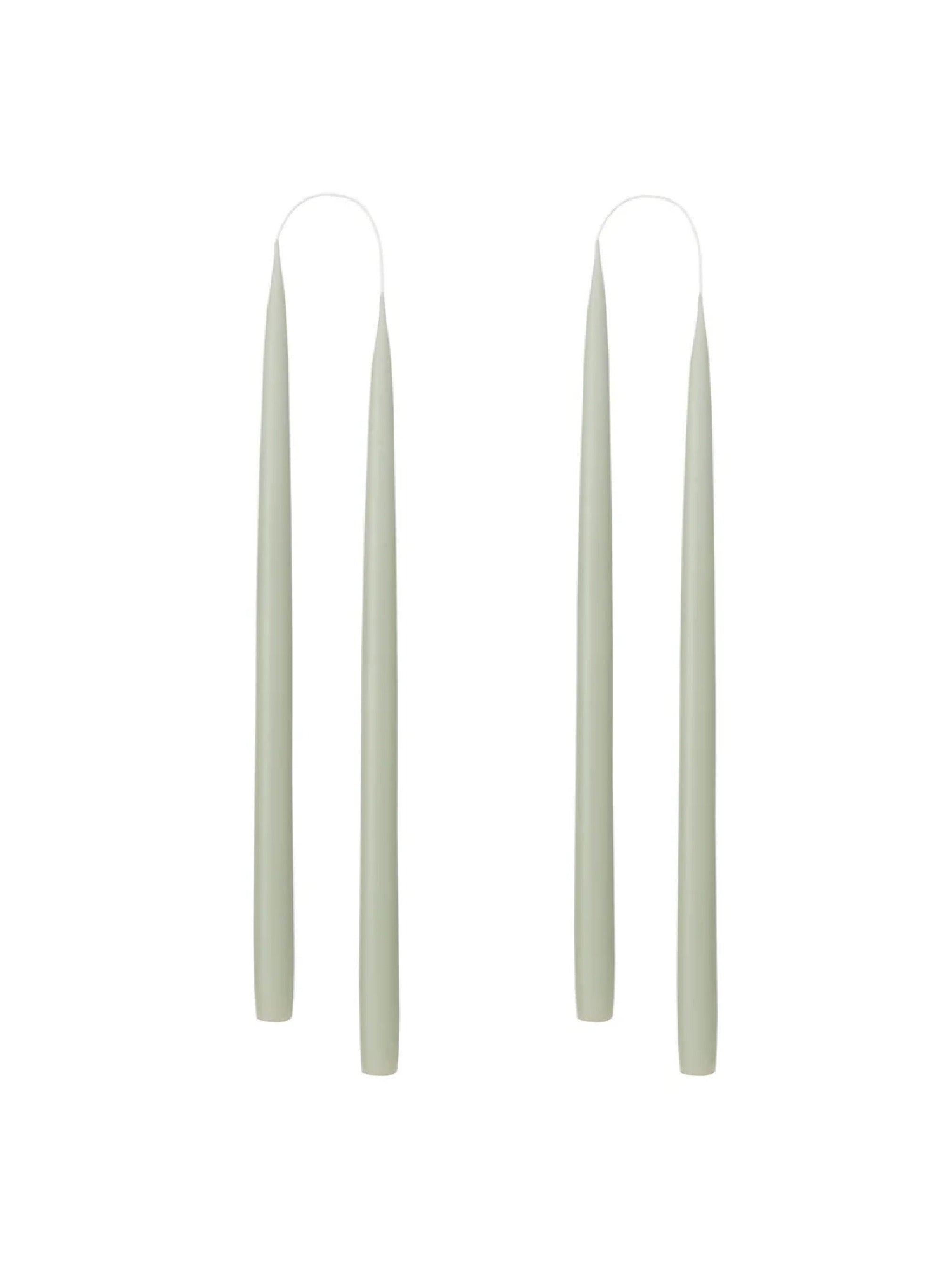Kunstindustrien Avsmalnade Ljus - Light Reseda Green Set om 2