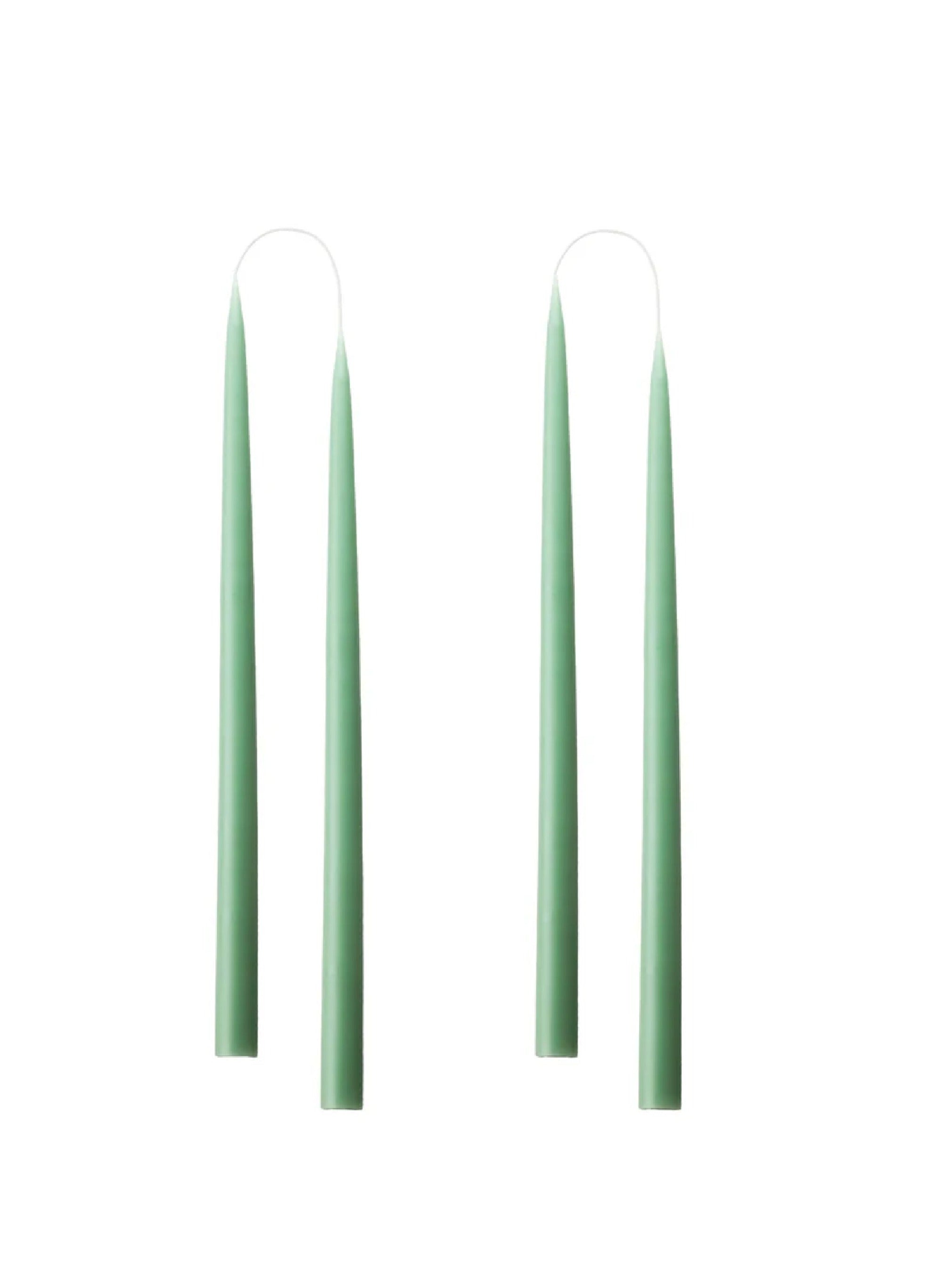 Kunstindustrien Avsmalnade Ljus - Dark Reseda Green Set om 2