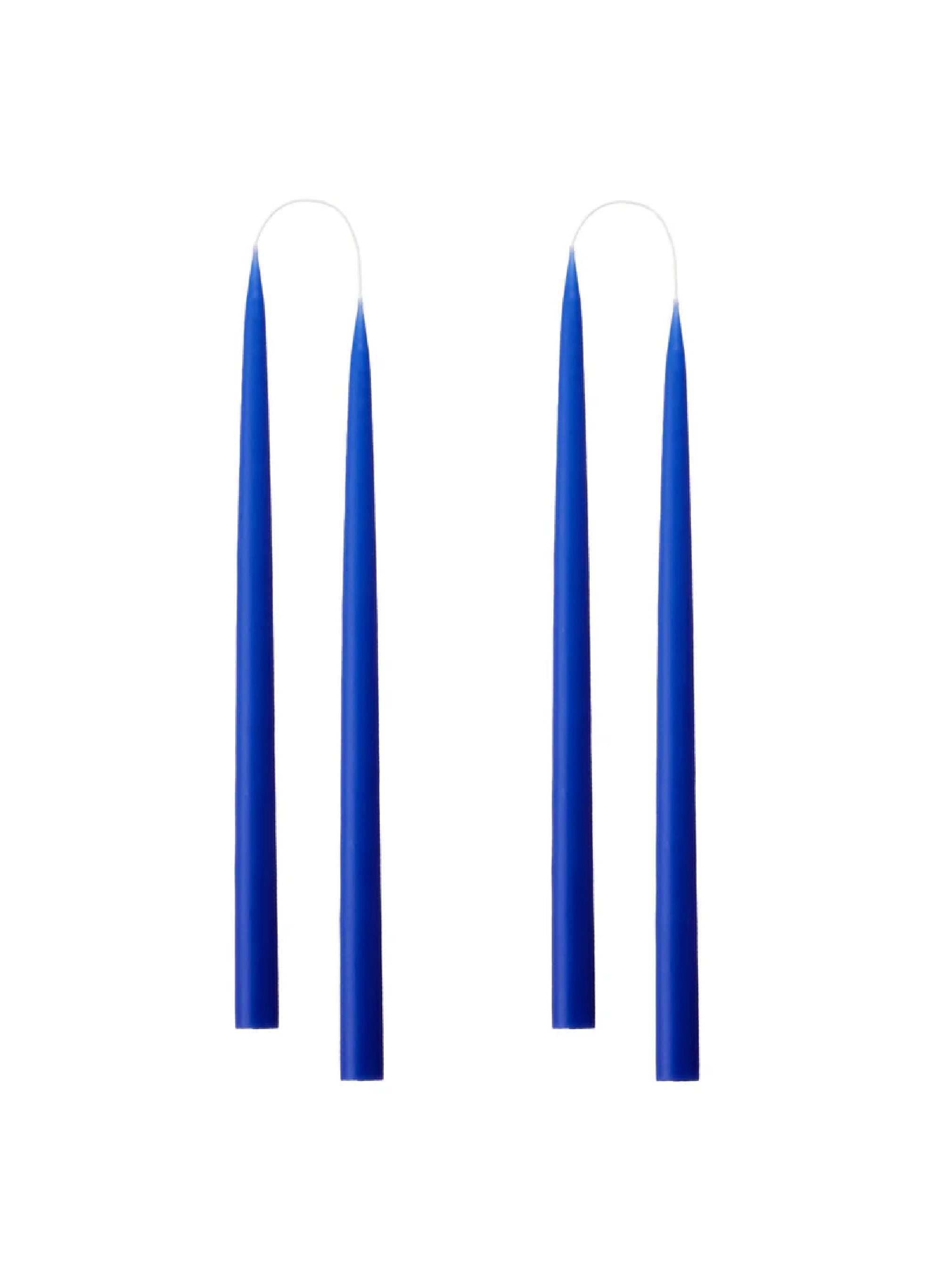 Kunstindustrien Avsmalnade Ljus - Cobolt Blue Set om 2
