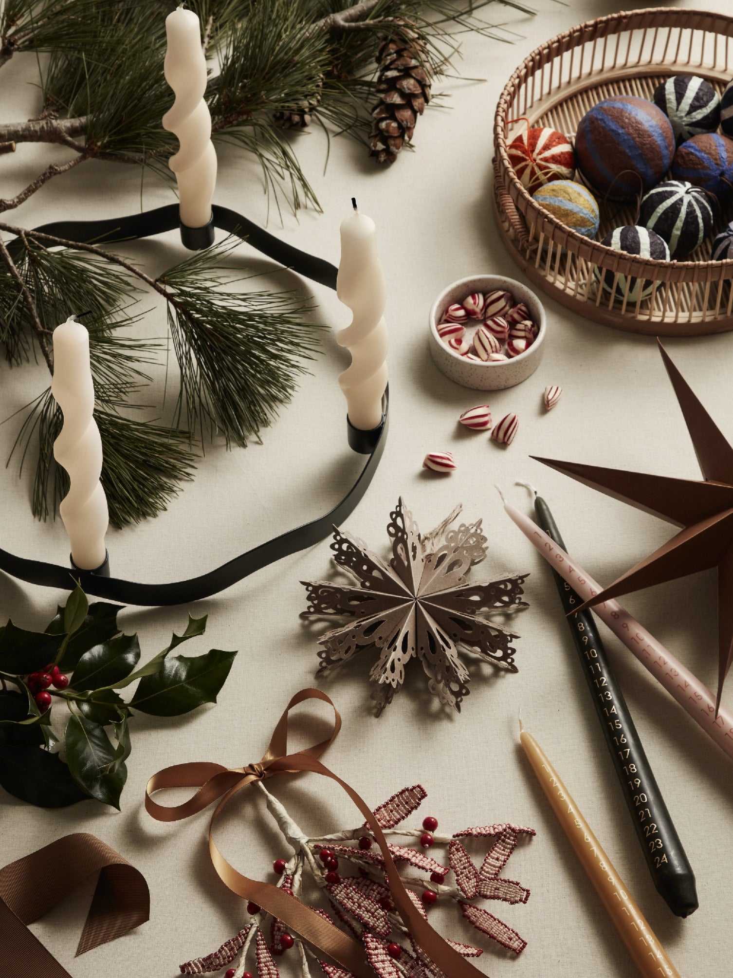 Broste Copenhagen Taper Kalenderljus Beigerosa