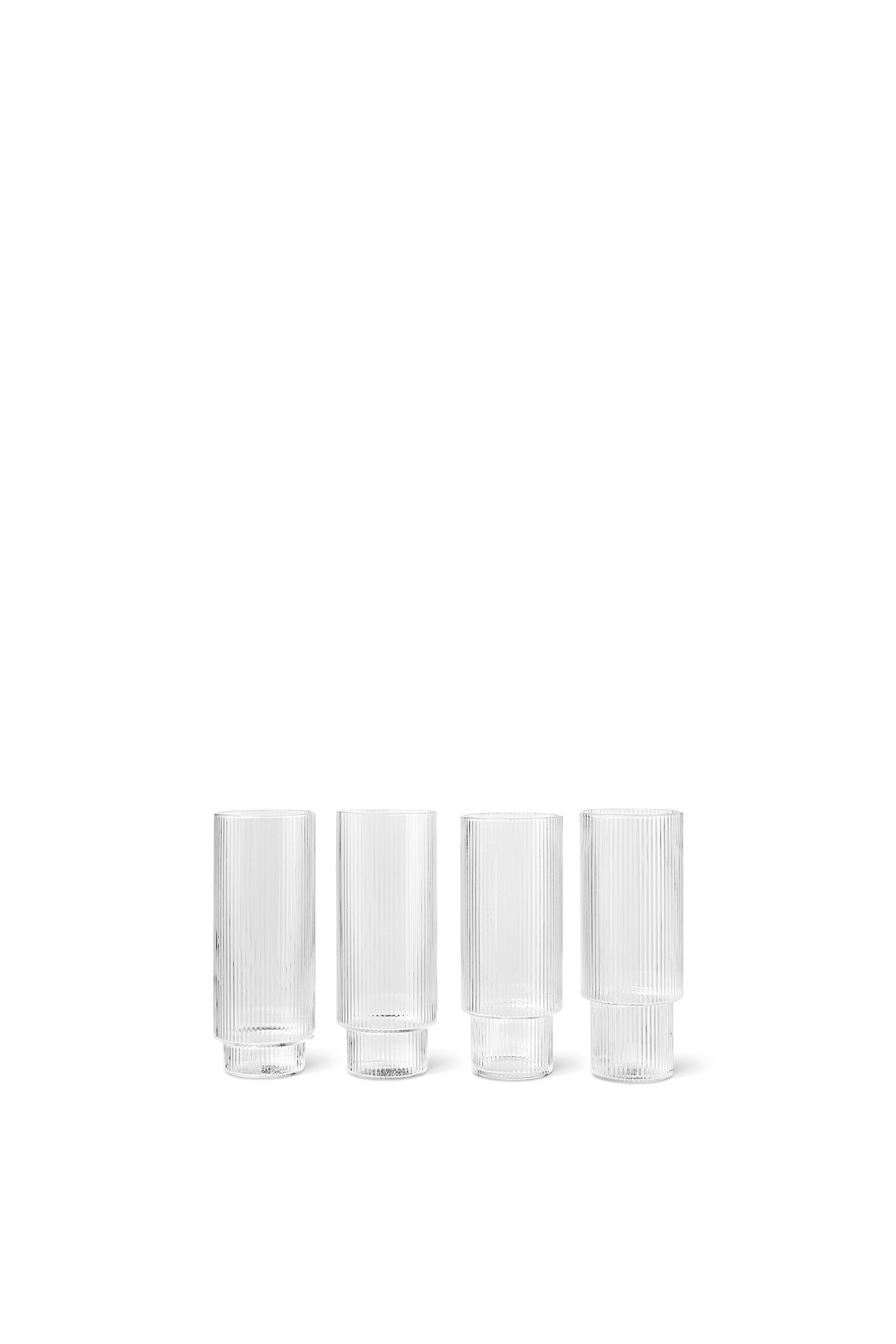Ferm Living Ripple Long Drink Glasses - Set of 4