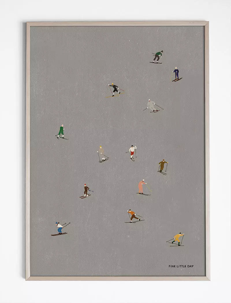 Fine Little Skiers Poster 40x50cm